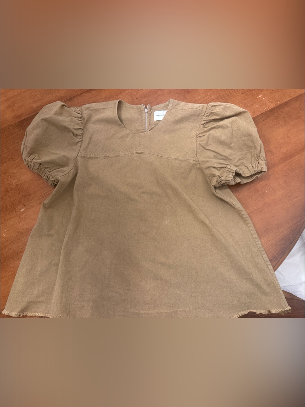Women's Puff Sleeve Blouse in Tan